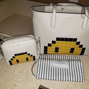 Anya Hindmarch pixel tote and crossbody purse